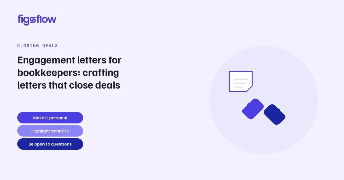 Graphic illustrating engagement letters for bookkeepers.