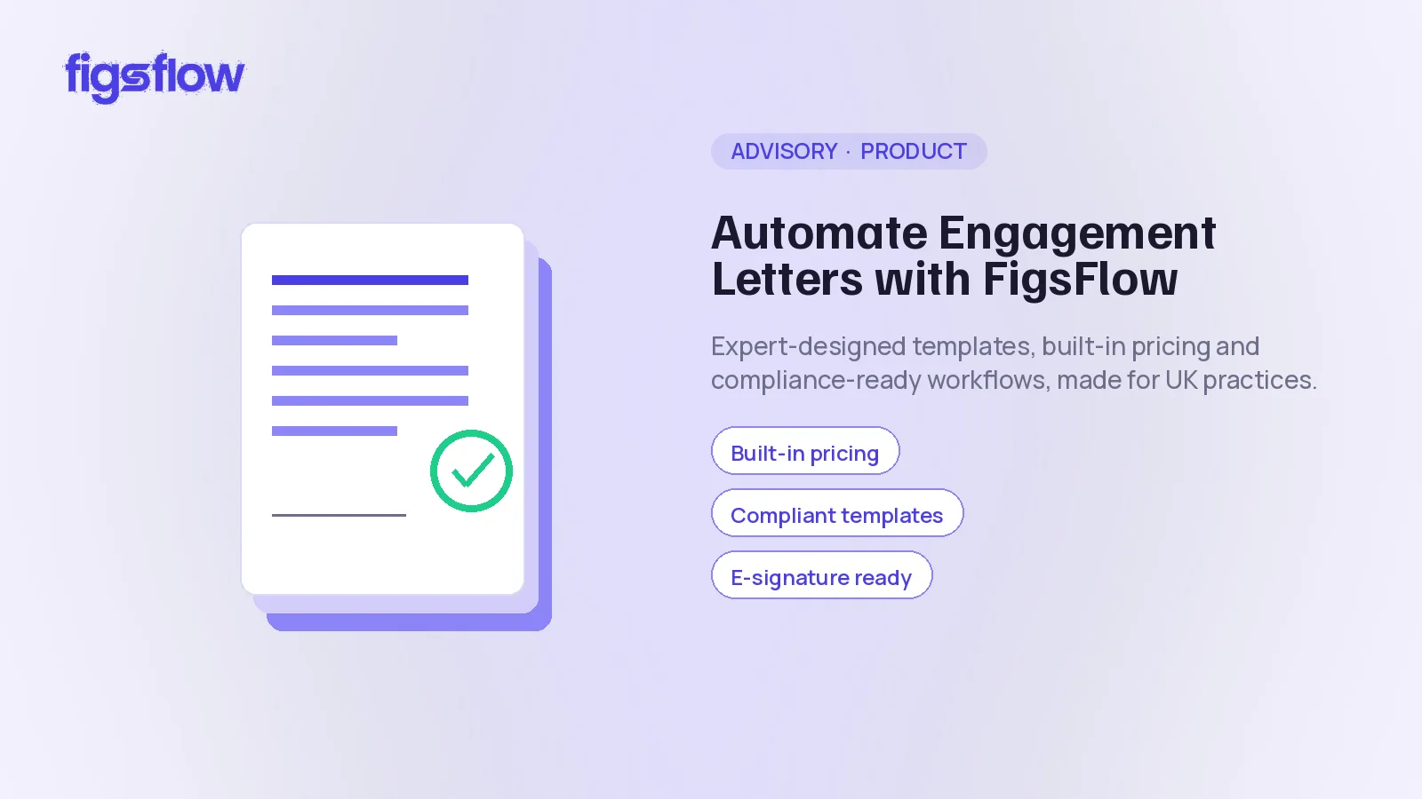 Image promoting FigsFlow's automated engagement letter service.