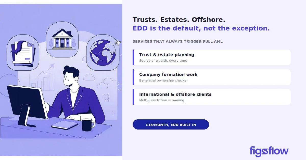 An illustration of a professional discussing financial trust and estate planning services.