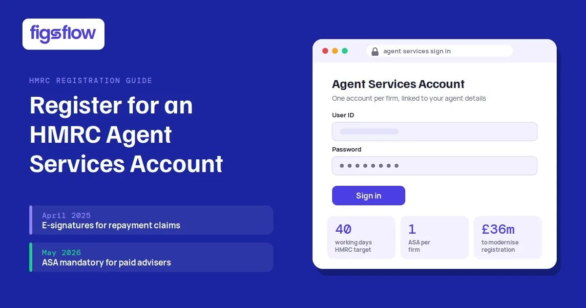 Guide for registering an HMRC Agent Services Account.