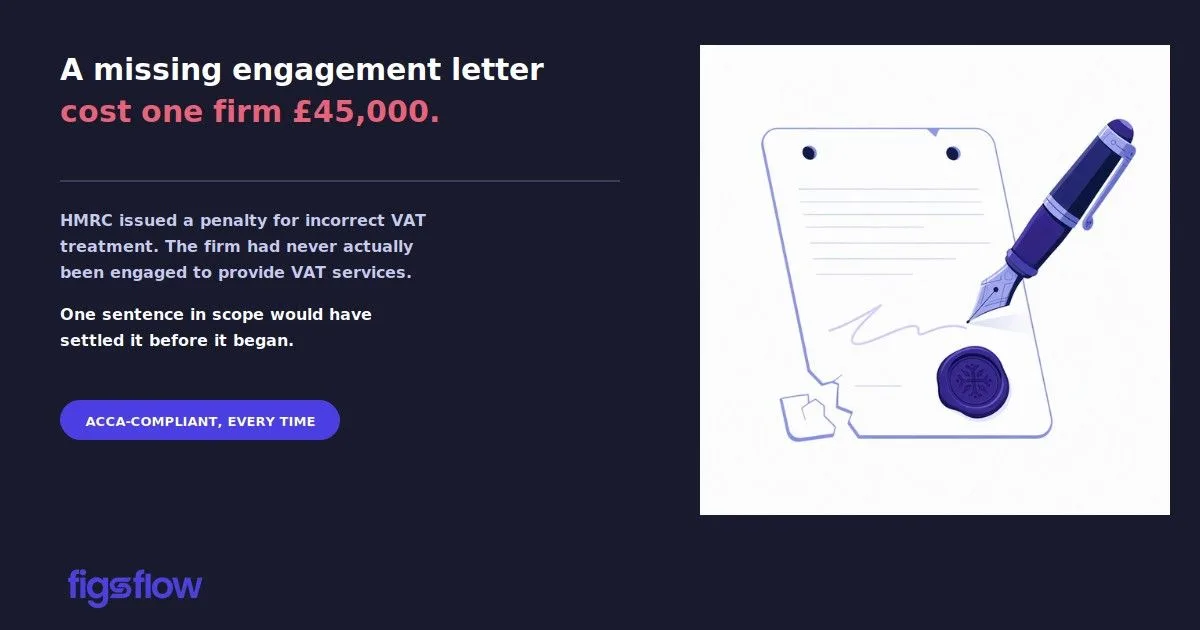 Engagement Letter Importance An illustration of a pen and a torn engagement letter discussing a financial penalty.