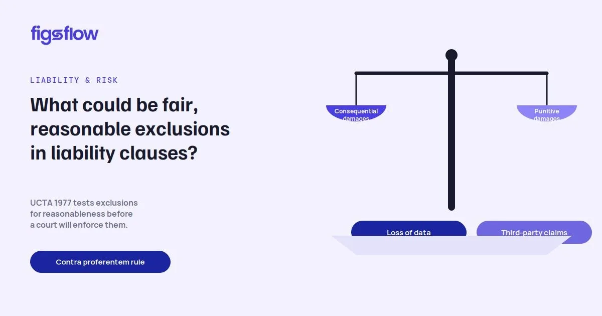 A graphic discussing reasonable exclusions in liability clauses.