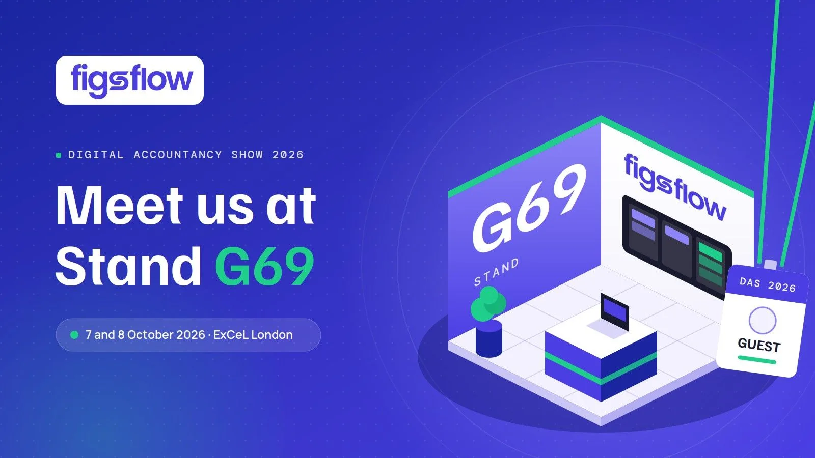 A graphic for the Digital Accountancy Show 2026 featuring booth details.