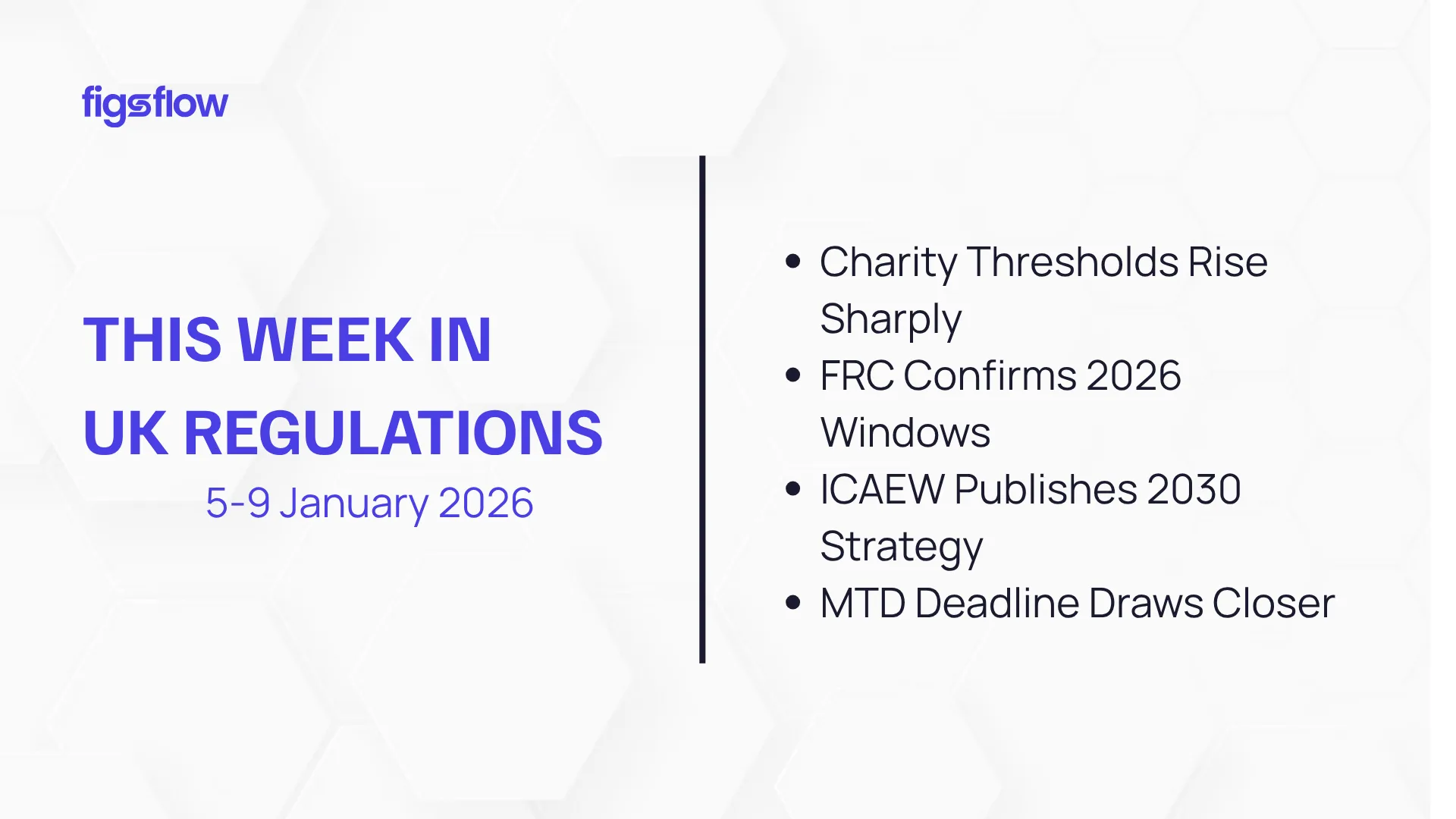 An update summarizing recent UK regulations from January 5 to 9, 2026.