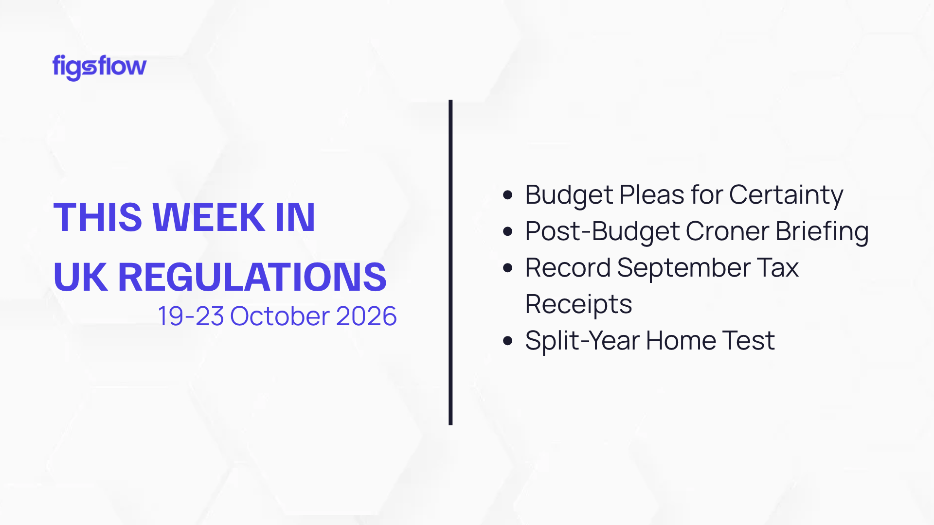 An overview of UK regulations for the week of October 19-23, 2026.