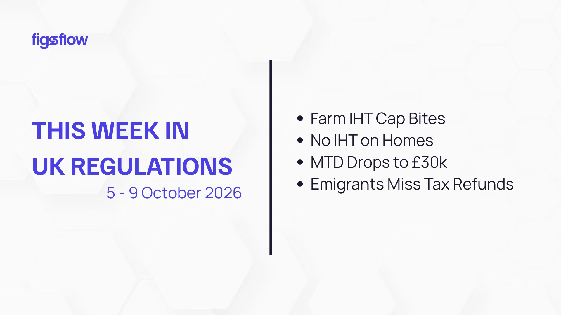 Overview of UK regulations for the week of October 5-9, 2026.